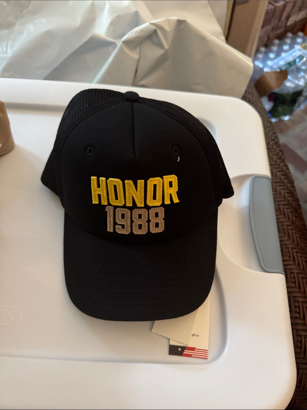 Black 'HONOR 1988' Embroidered Baseball Cap